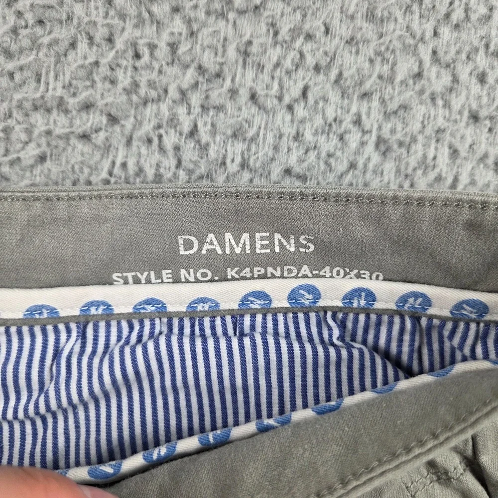 Mugsy Damens Pants Mens 40x30 Gray Straight Stretch‎ Chino Casual Work Comfort